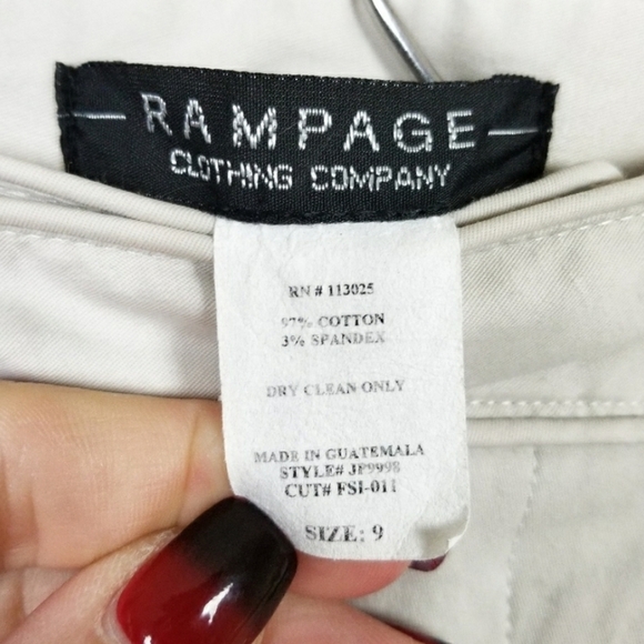 Rampage Womens Cropped Wide Leg Capri Pants Size Size 9 Cream Khaki - Picture 5 of 5